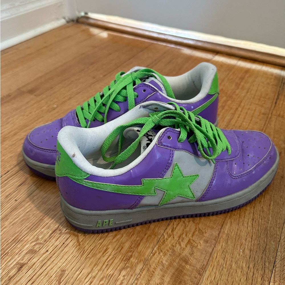 Bape Foot Soldier FS-001 Green Purple Patent Men’s Size 9